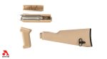Desert Sand Polymer Stock Set with Stainless Steel Heat Shield for Milled Receivers