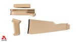Desert Sand Polymer Stock Set with Stainless Steel Heat Shield for Milled Receivers
