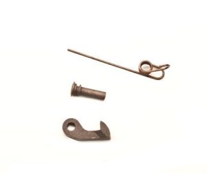 Catch, pin, spring, for side-folding stock stamped receiver