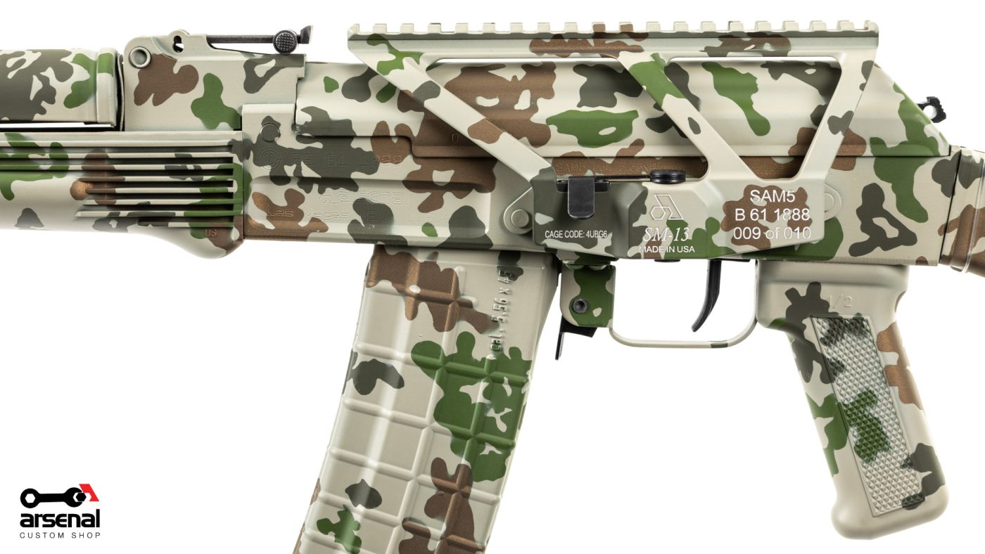 Arsenal Custom Shop Sparse Desert Camo Cerakote SAM5 5.56x45mm Semi-Auto Milled Receiver AK47 Rifle