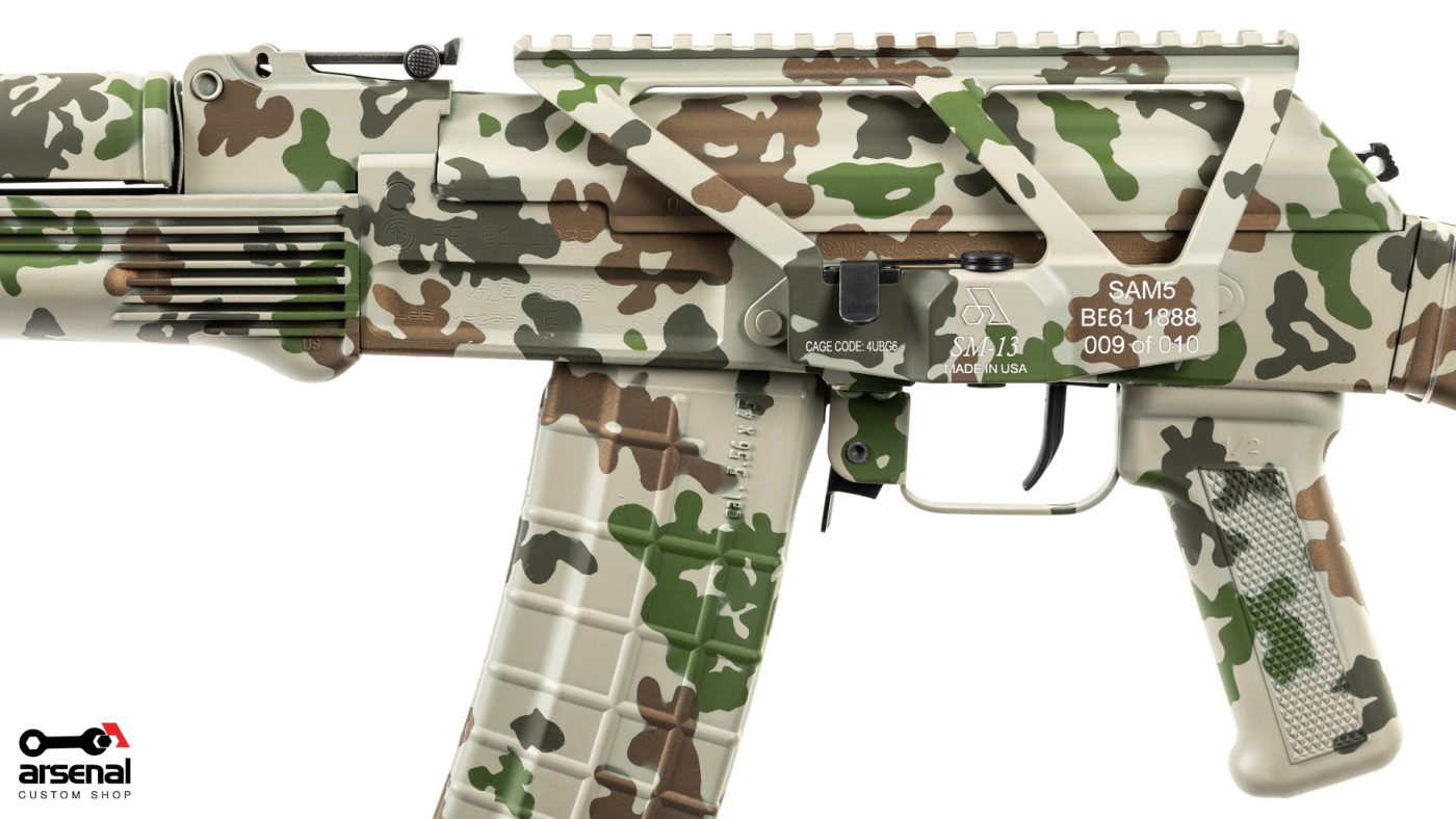 Arsenal Custom Shop Sparse Desert Camo Cerakote SAM5 5.56x45mm Semi-Auto Milled Receiver AK47 Rifle