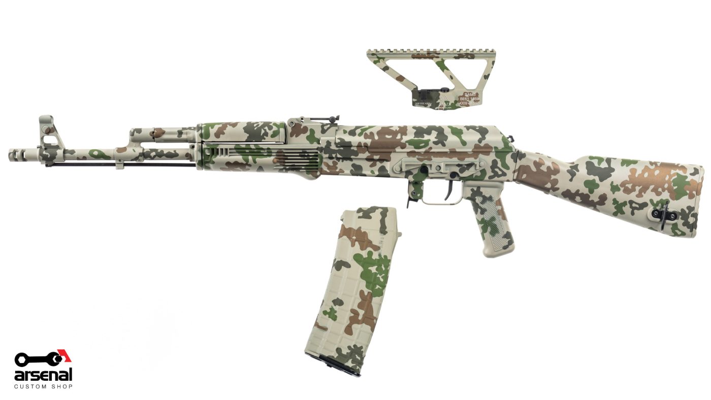 Arsenal Custom Shop Sparse Desert Camo Cerakote SAM5 5.56x45mm Semi-Auto Milled Receiver AK47 Rifle