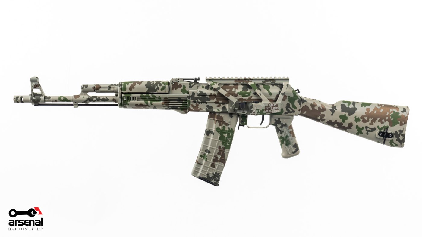 Arsenal Custom Shop Sparse Desert Camo Cerakote SAM5 5.56x45mm Semi-Auto Milled Receiver AK47 Rifle