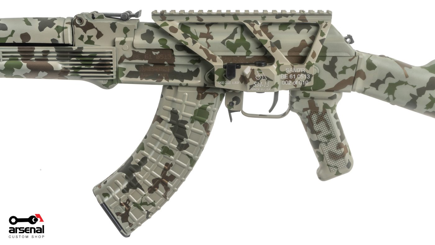 Arsenal Custom Shop Sparse Desert Camo Cerakote SAM7R 7.62x39mm Semi-Auto Milled Receiver AK47 Rifle