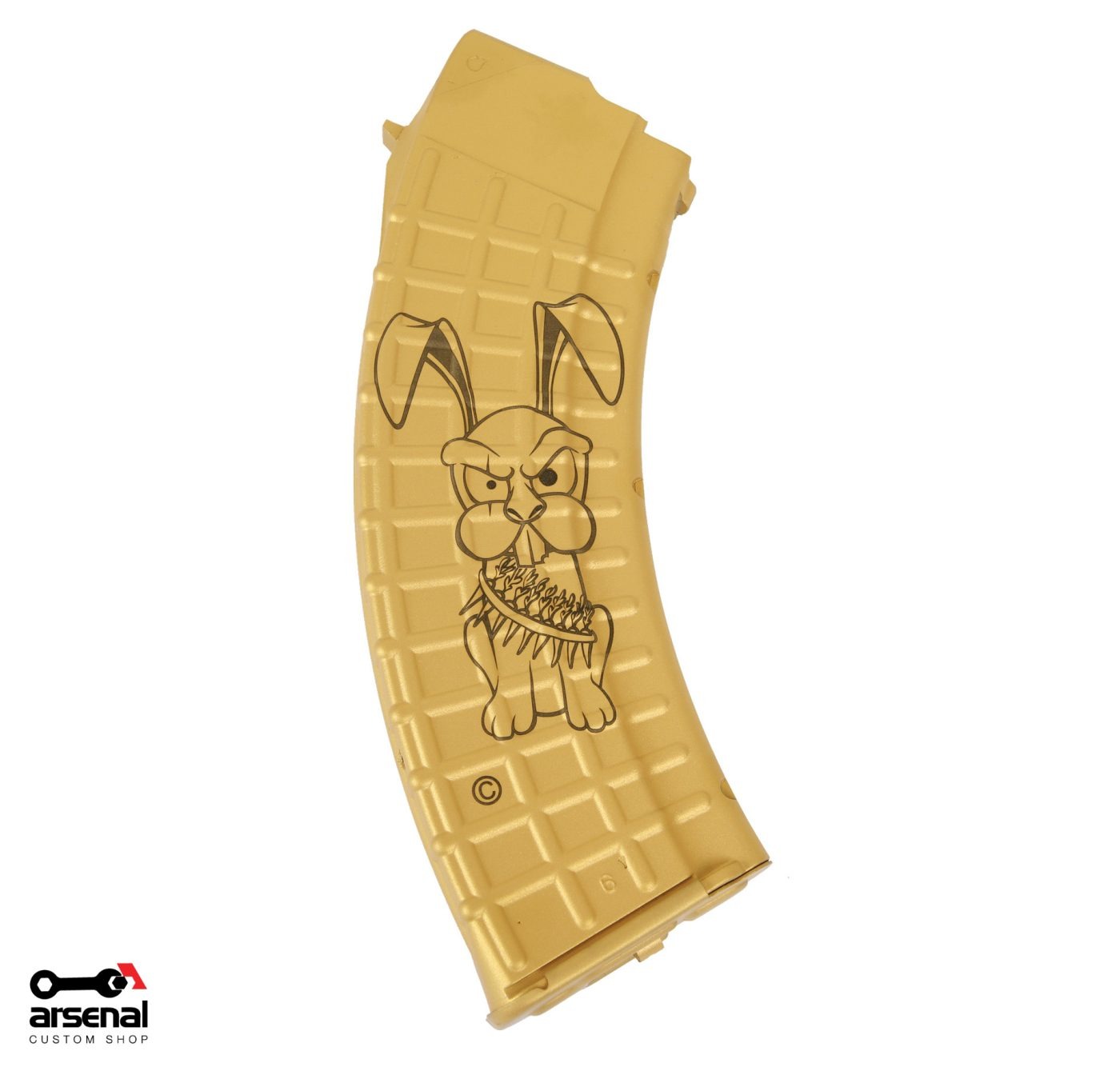 Battle Bunny Gold Color Cerakote Laser Engraved M-47W