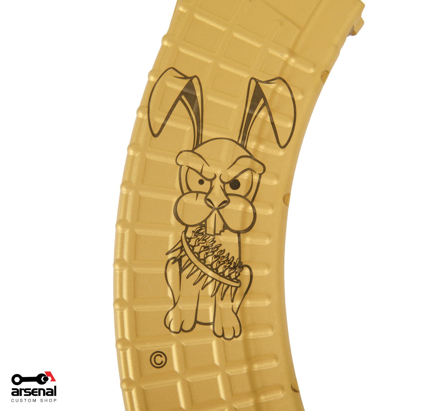 Battle Bunny Gold Color Cerakote Laser Engraved M-47W
