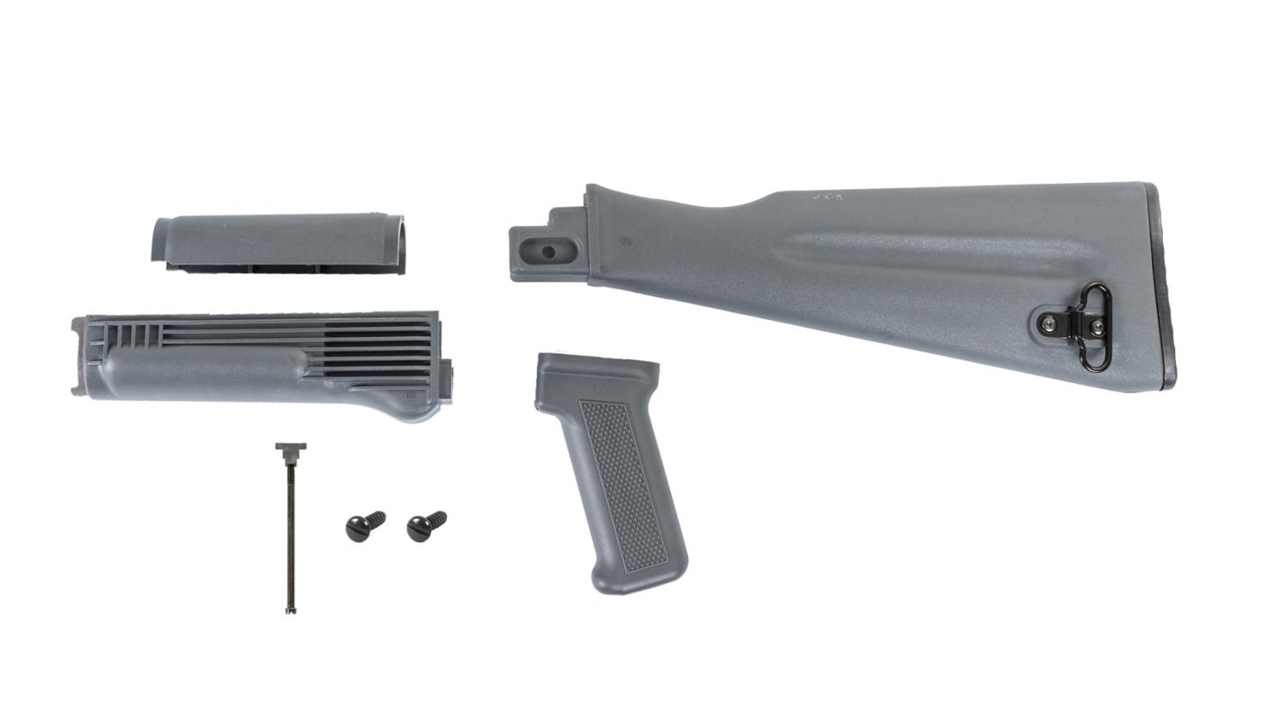 Gray NATO Length Stock Set for Stamped Receivers with Hardware