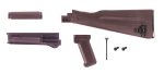 4 Piece Plum AK47 / AK74 NATO Length Stock Set for Stamped Fixed Receivers with Hardware