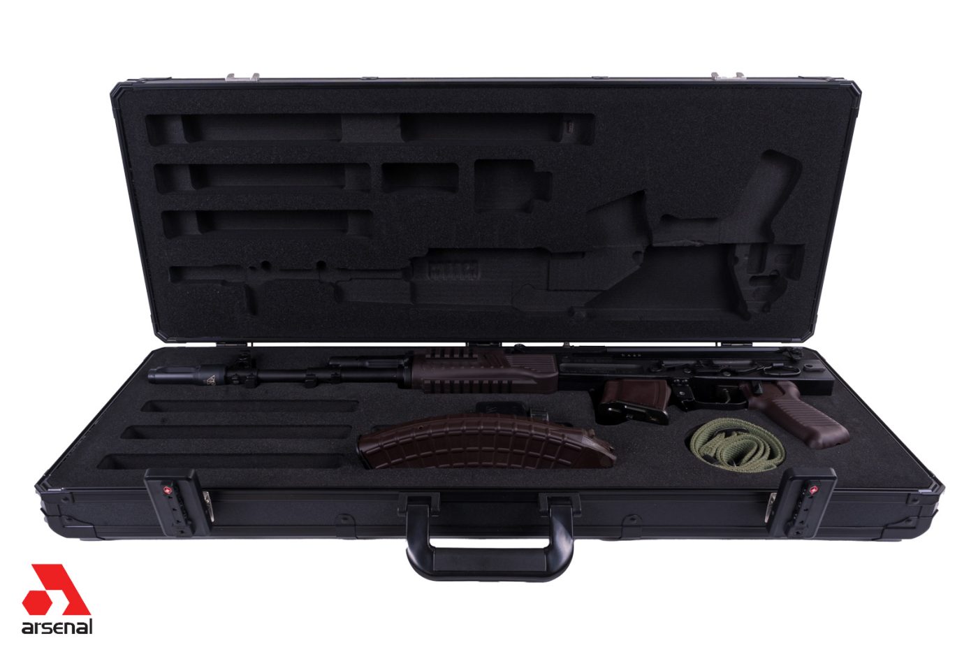 SAM7SF-94PM 7.62x39mm Semi-Auto Rifle with Plum Furniture & AR-M5F Rail System and Enhanced FCG