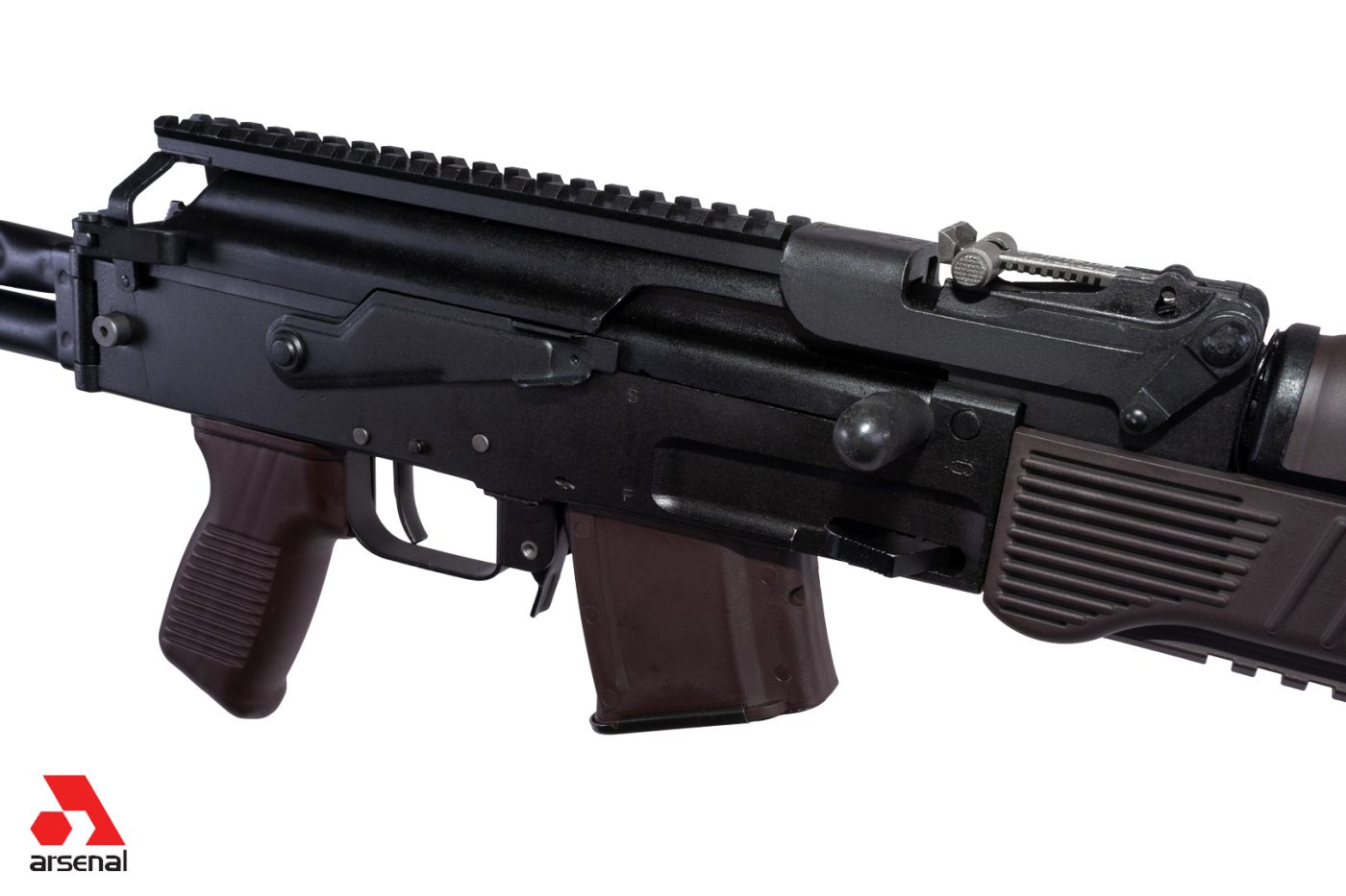 SAM7SF-94PM 7.62x39mm Semi-Auto Rifle with Plum Furniture & AR-M5F Rail System and Enhanced FCG