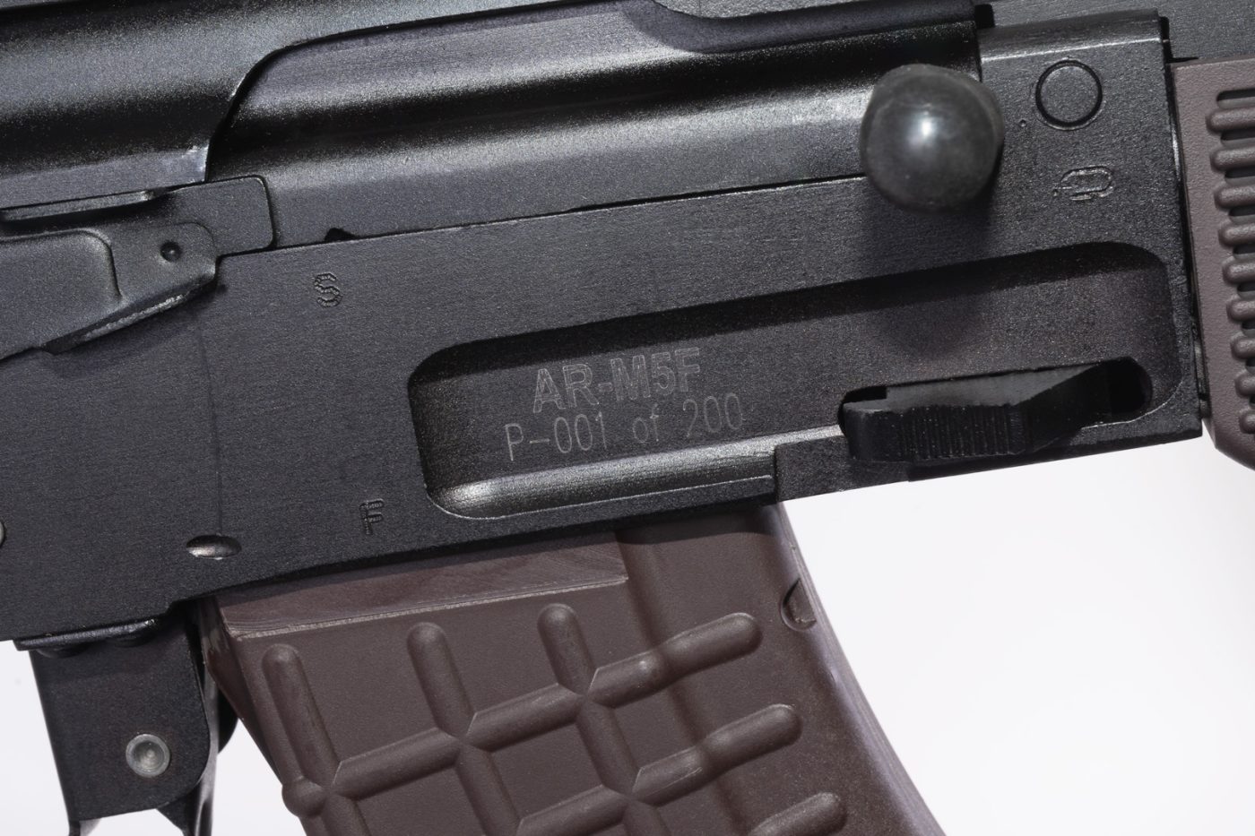 SAM7SF-94PM 7.62x39mm Semi-Auto Rifle with Plum Furniture & AR-M5F Rail System and Enhanced FCG