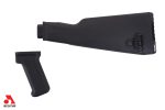 Intermediate Length Black AK47 Buttstock and Pistol Grip Set for Milled Receivers