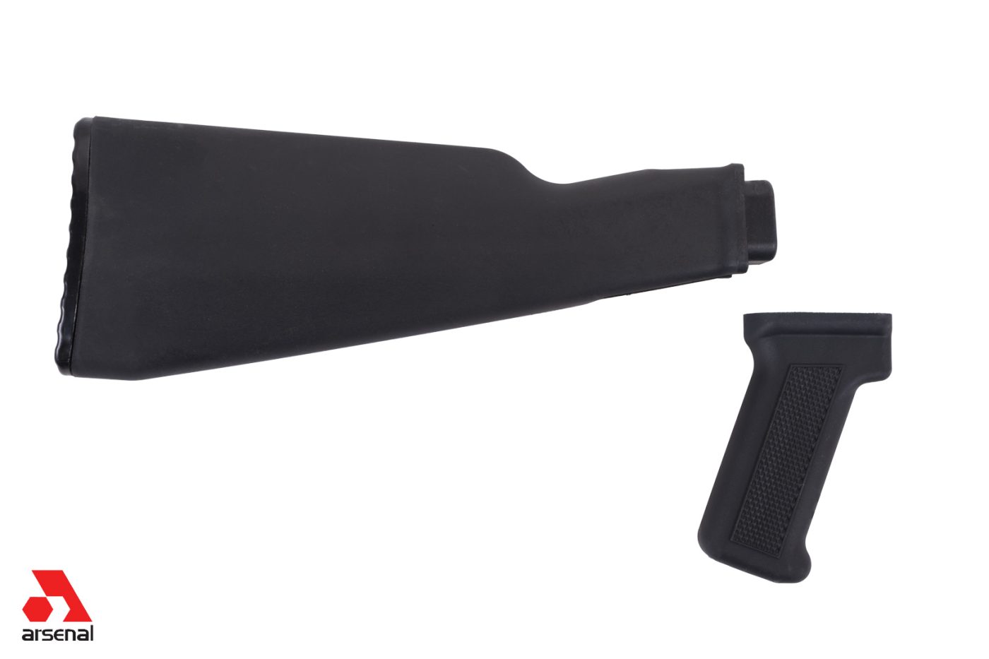 Intermediate Length Black AK47 Buttstock and Pistol Grip Set for Milled Receivers