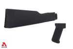 Intermediate Length Black AK47 Buttstock and Pistol Grip Set for Milled Receivers