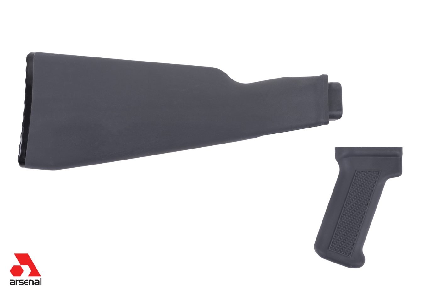 Intermediate Length Gray AK47 Buttstock and Pistol Grip Set for Milled Receivers