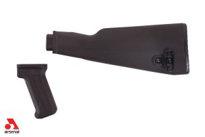 Intermediate Length Plum AK47 Buttstock and Pistol Grip Set for Milled Receivers
