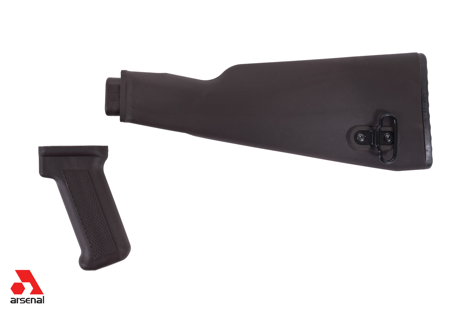 Intermediate Length Plum AK47 Buttstock and Pistol Grip Set for