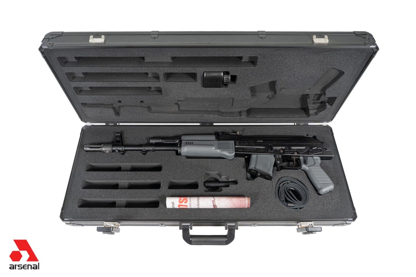 SAM7SF 7.62x39mm Semi-Auto AK-47 Rifle with Aluminum Side Folding Stock and Arsenal Hard Case Gray